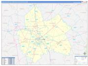 Lexington-Fayette Metro Area Wall Map Basic Style 2022